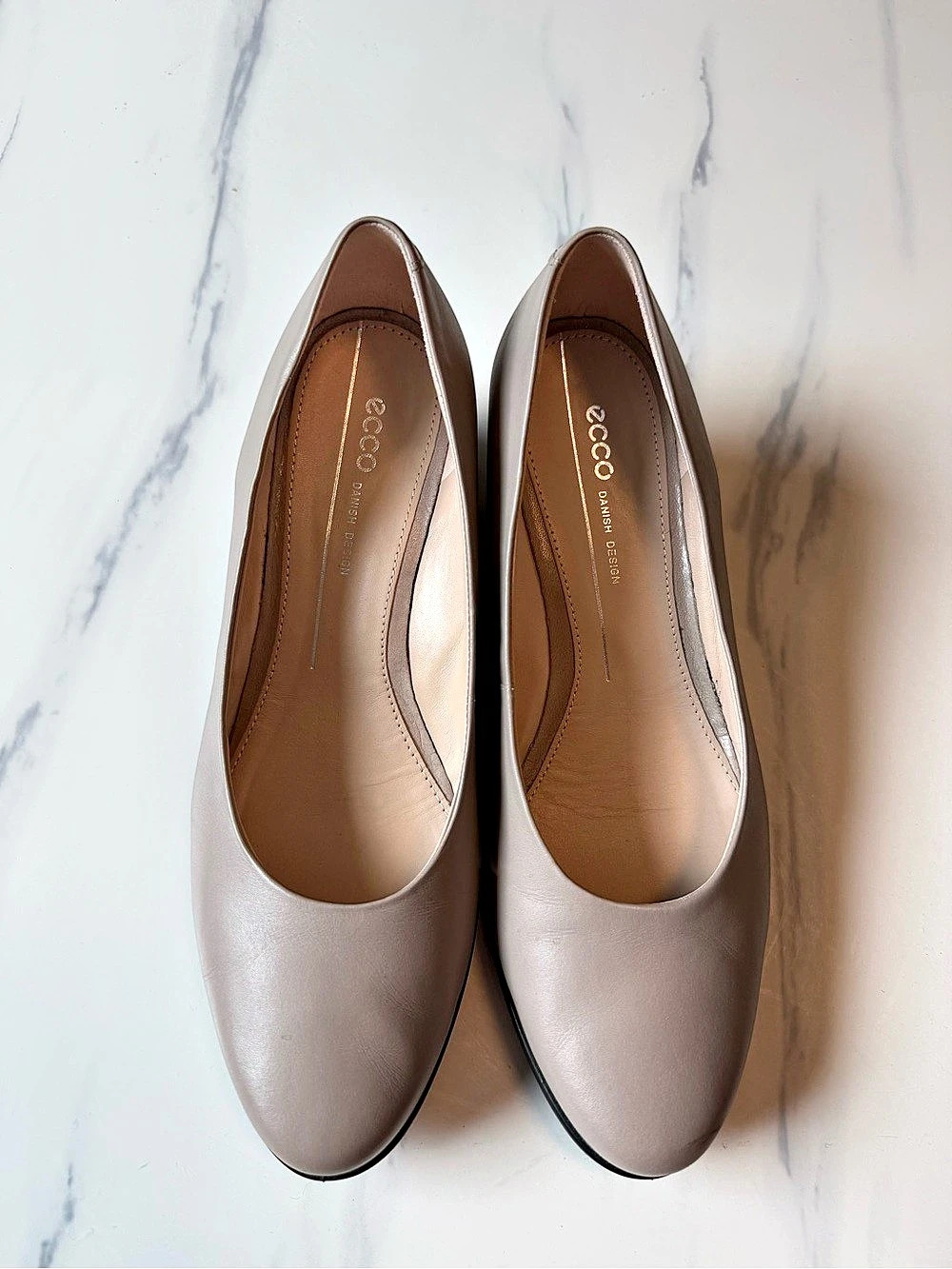 ECCO Leather Wedge Pumps Brown US 8